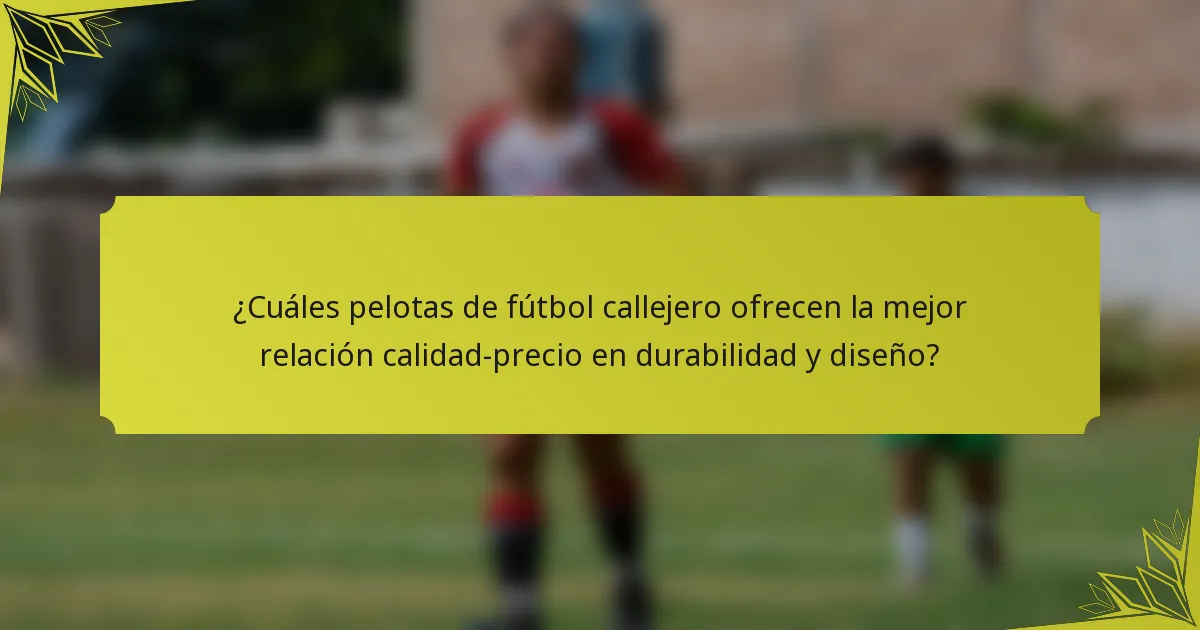 ¿Cuáles pelotas de fútbol callejero ofrecen la mejor relación calidad-precio en durabilidad y diseño?