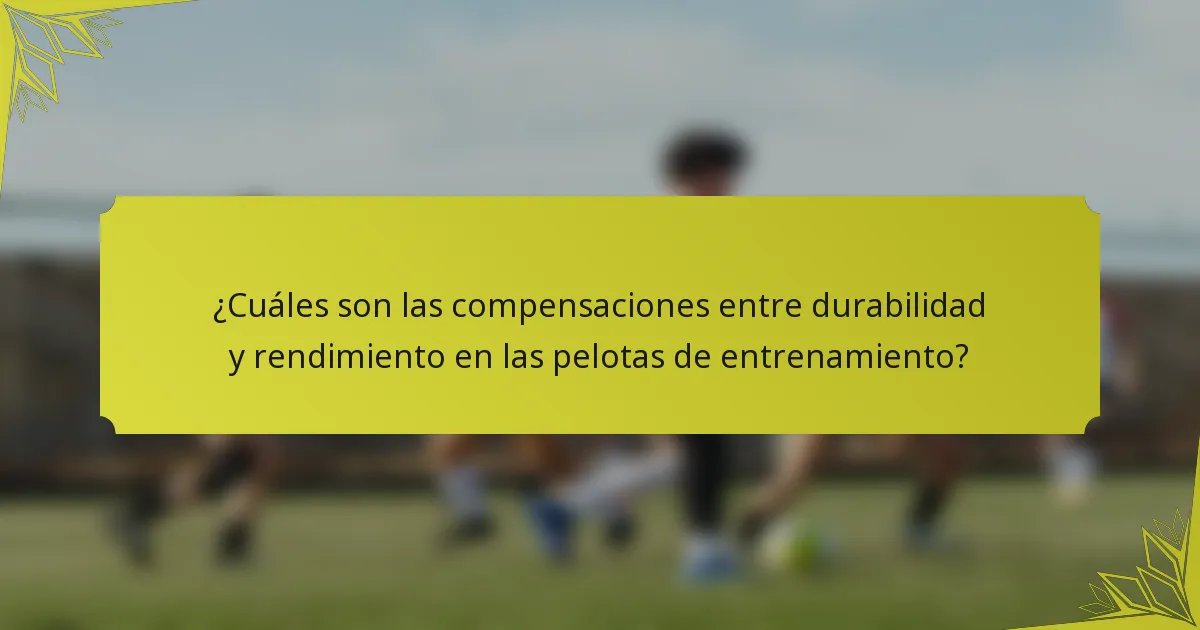 ¿Cuáles son las compensaciones entre durabilidad y rendimiento en las pelotas de entrenamiento?
