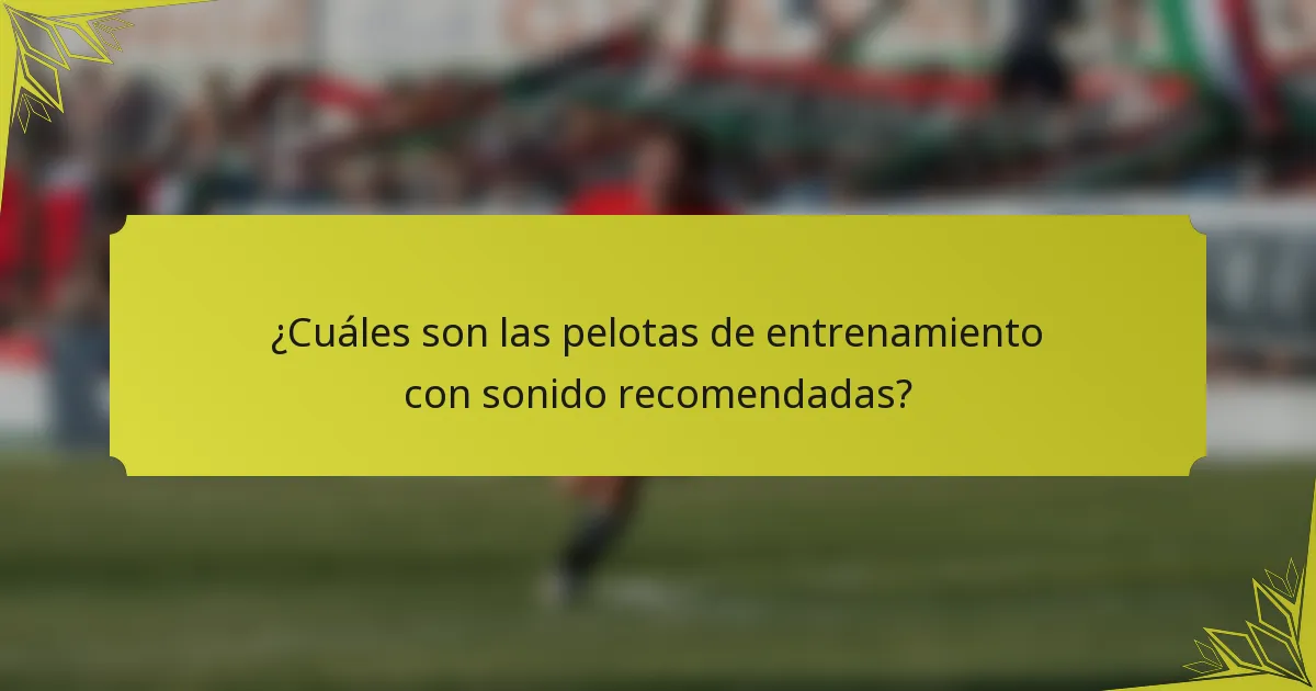 ¿Cuáles son las pelotas de entrenamiento con sonido recomendadas?