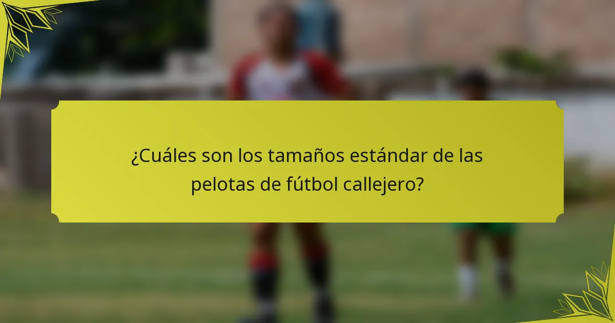 ¿Cuáles son los tamaños estándar de las pelotas de fútbol callejero?