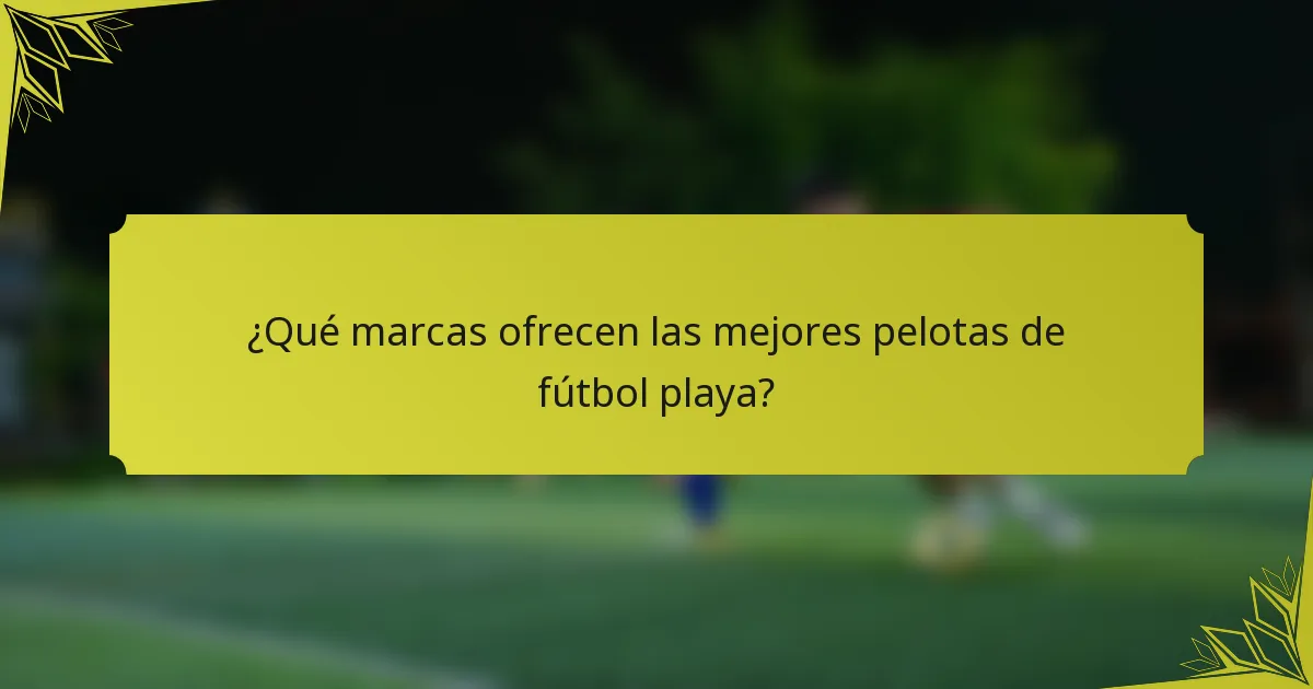 ¿Qué marcas ofrecen las mejores pelotas de fútbol playa?